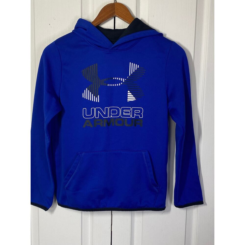 Under Armour Boys Hoodie • Long Sleeve Fleece • Big Logo • Size Large